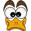 Comic Ente schielend