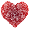 Floral heart - red