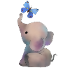 Elefant mit Schmetterling