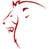lion head siluette red