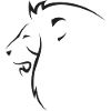 lion head siluette black