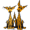 rot-beiges Hunde Duo