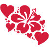 hibiscus with hearts