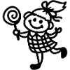 Mädchen mit Lolli - line