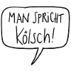  Sprechblase: Man spricht Kölsch