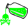 Poison bottle with a skull