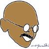 Gandhi drawing with signature