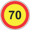 Road Sign 70 yellow