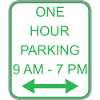 Road sign parking d'une heure