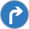 Road sign Right turn blue