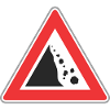 Road sign Stone fall