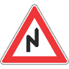 Road sign zig zag way right