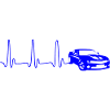 ECG HEART LINE AUTO blue