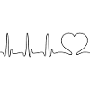ECG HEART LINE black