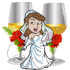 Cartoon Bride Toast with Roses