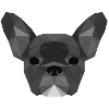 Low Poly Frenchie gray