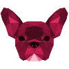Low Poly Frenchie pink