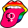 Gay lingua orgoglio arcobaleno con symbook gay