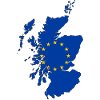 Scotland Map with EU Flag