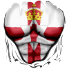 Northern Ireland Flag Ripped Muscles, six pack,