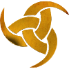 triple horn antique gold