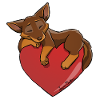 Kelpie Chocolate Heart Fire