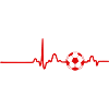 ECG HEART LINE FOOTBALL red