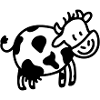 round little cow - line