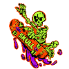 Skelett Skate Neon Power