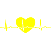 ECG HEART LINE yellow