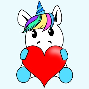 Unicorno Con Cuore Tappetino Per Mouse Orizzontale Sweetandmagic