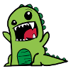 Dinosaur T-Rex Comic Style Dino in green