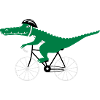 crocodile on bicycle