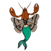 Lobster moth-mermaid