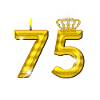75 birthday - Crown - candle - gold