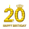 20-happy birthday - birthday - number gold