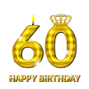 60 - oro numero buon compleanno - compleanno-