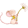 Souris avec fleur