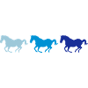 Three horses at gallop