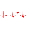 ECG HEARTBEAT WINE red