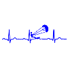 ECG HEARTBEAT KITESURFEN blue