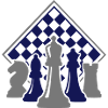 Schachfiguren vor Brett