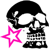 skull skull profile star logo