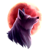 Wolf and blood moon