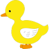 Funny little yellow duck