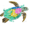 Happy rainbow turtle
