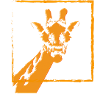 giraffe line drawing orange