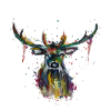 Bunter Hirsch
