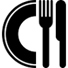 Löffel, Gabel und Teller