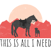 Chien et cheval - Westernreiter